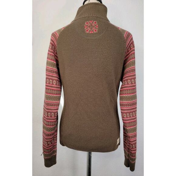 The North Face Sweater Womens SZ Medium Aztec Print 1/4 Zip Wool Blend Outdoor - Picture 7 of 13